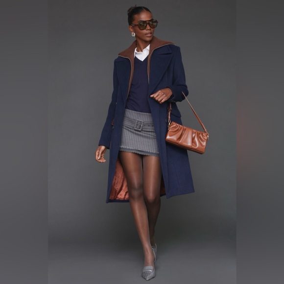 Avec Les Filles double breasted coat with cardigan dickie - Picture 10 of 16